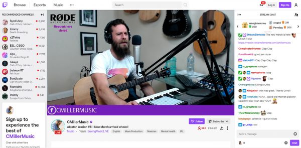 Twitch music streaming